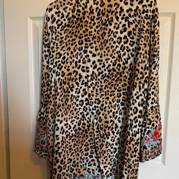 Savanna Jane Multicolor Embroidered Leopard Blouse - Picture 3 of 8